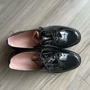 Black Patent Leather Oxford Shoes